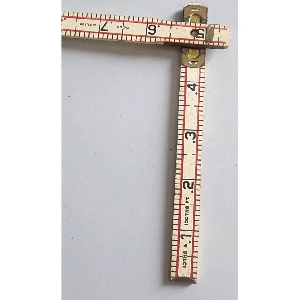 Vintage Lufkin Ruler 1066D 6 Ft. Red End Rugged Engineers Folding  Wood